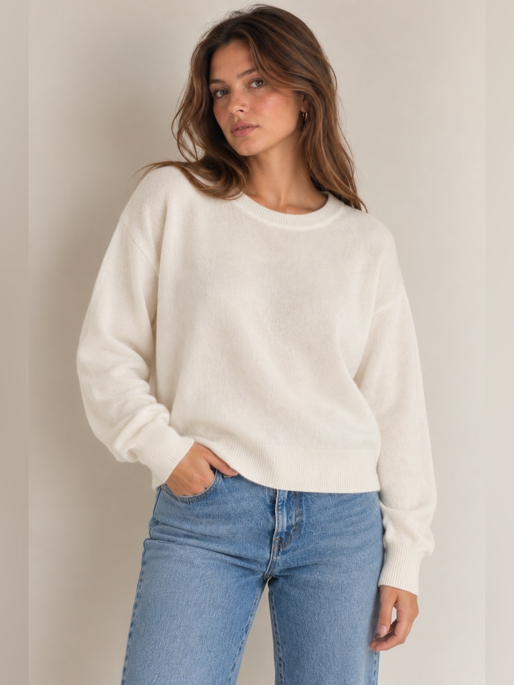 Aritzia The Group by Babaton Cream Knit Sweater Size L